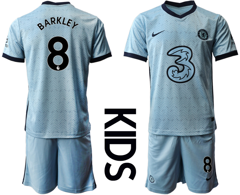 Youth 2020-2021 club Chelsea away Light blue #8 Soccer Jerseys->chelsea jersey->Soccer Club Jersey